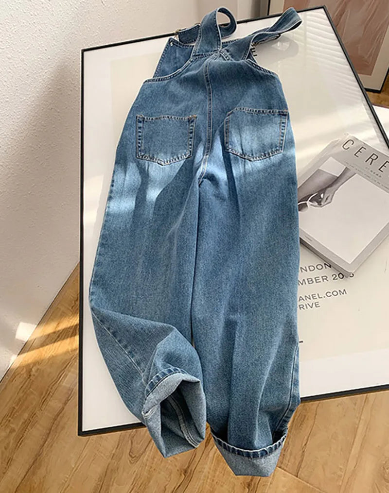 Salopette en Jean Femme Vintage Jambe Large