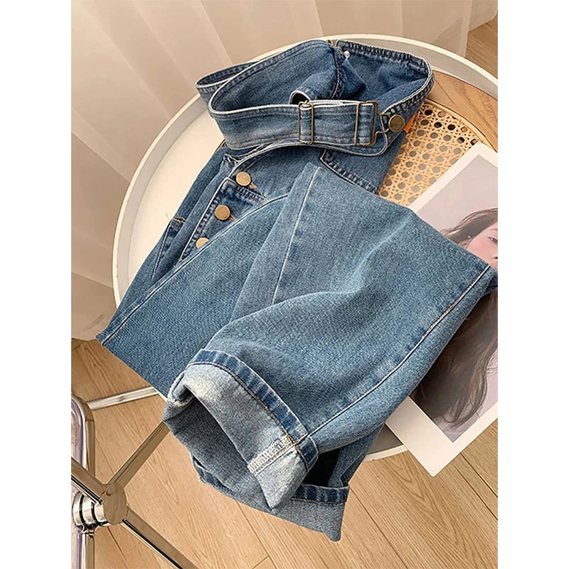 Salopette en Jean Femme Vintage Jambe Large