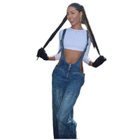 Salopette en Jean Femme Zip Apparent Utility