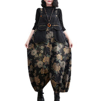 Salopette Fleuri Rétro en Jean pour Femme