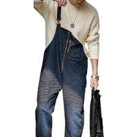 Salopette en Jean Bleu à Rayures pour Homme