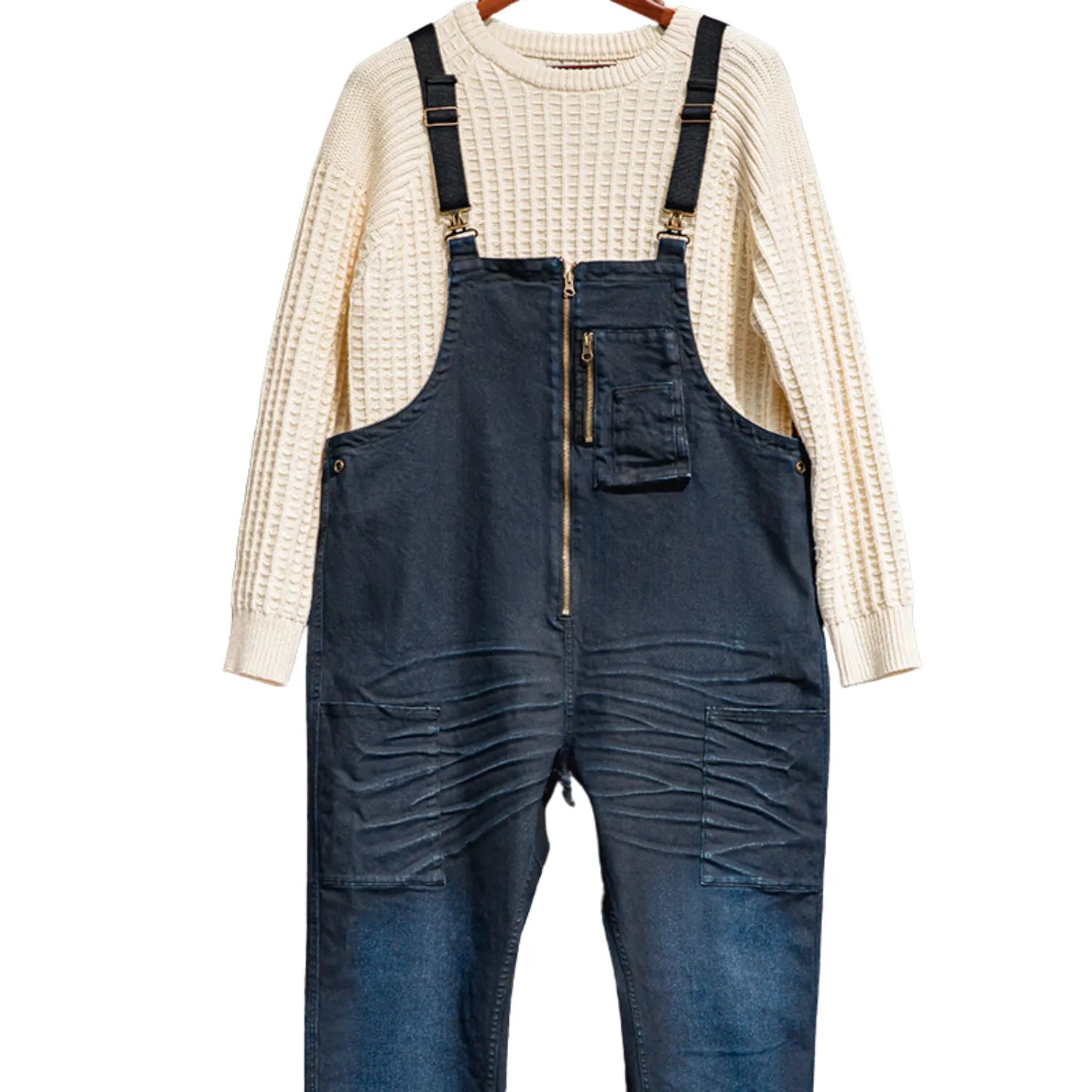 Salopette en Jean Homme avec Fermeture Éclair – Style Urbain et Confort Assuré - Salopette Mania