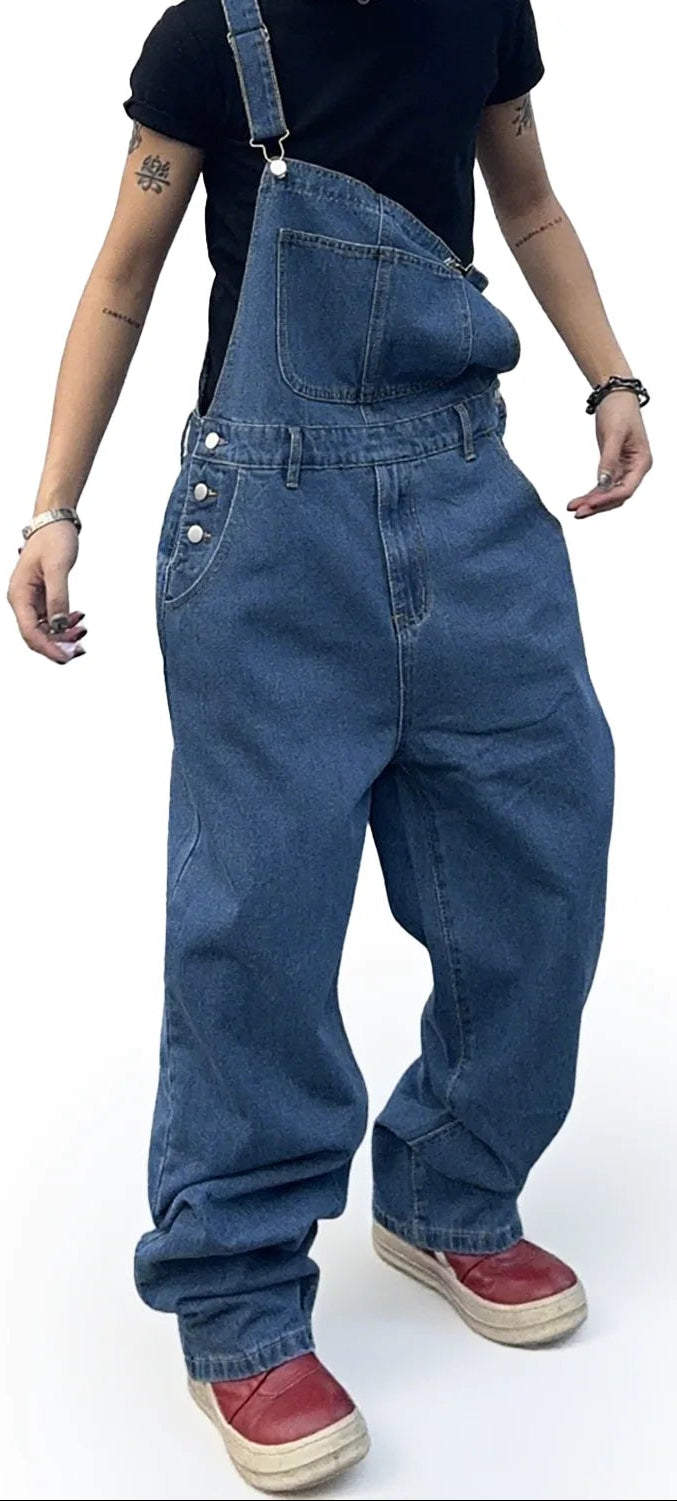 Salopette en Jean Homme Coupe Baggy Décontractée