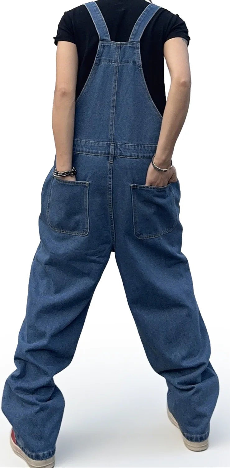 Salopette en Jean Homme Coupe Baggy Décontractée