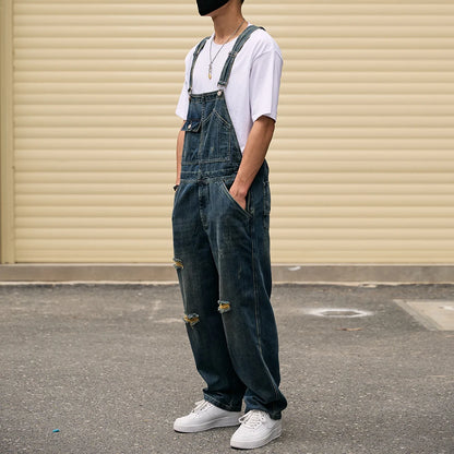 Salopette en Jean Homme Déchirée Distressed