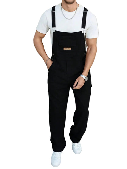 Salopette en Jean Noir Homme Rétro
