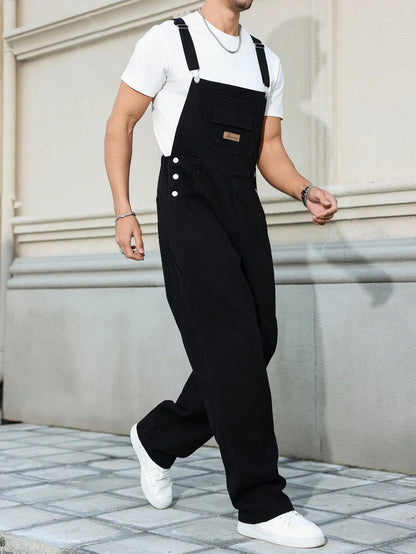 Salopette en Jean Noir Homme Rétro