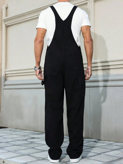 Salopette en Jean Noir Homme Rétro