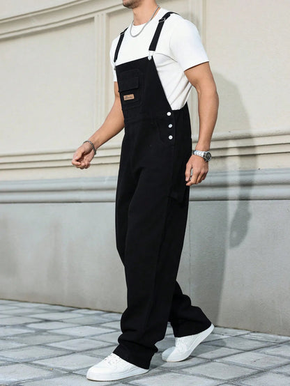Salopette en Jean Noir Homme Rétro