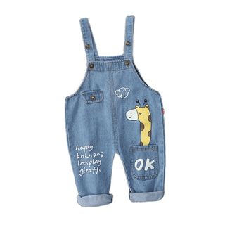 Salopette en Jean pour Enfant - Motif Girafe Amusant - Salopette Mania