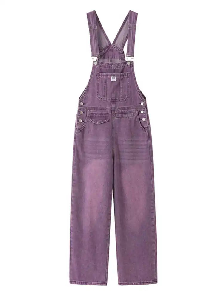 Salopette en Jean Violette Femme Vintage
