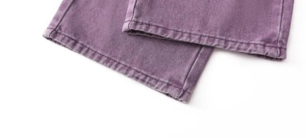 Salopette en Jean Violette Femme Vintage