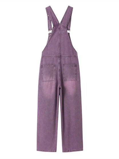 Salopette en Jean Violette Femme Vintage