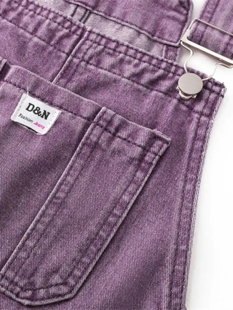 Salopette en Jean Violette Femme Vintage