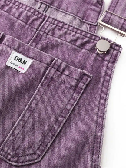 Salopette en Jean Violette Femme Vintage