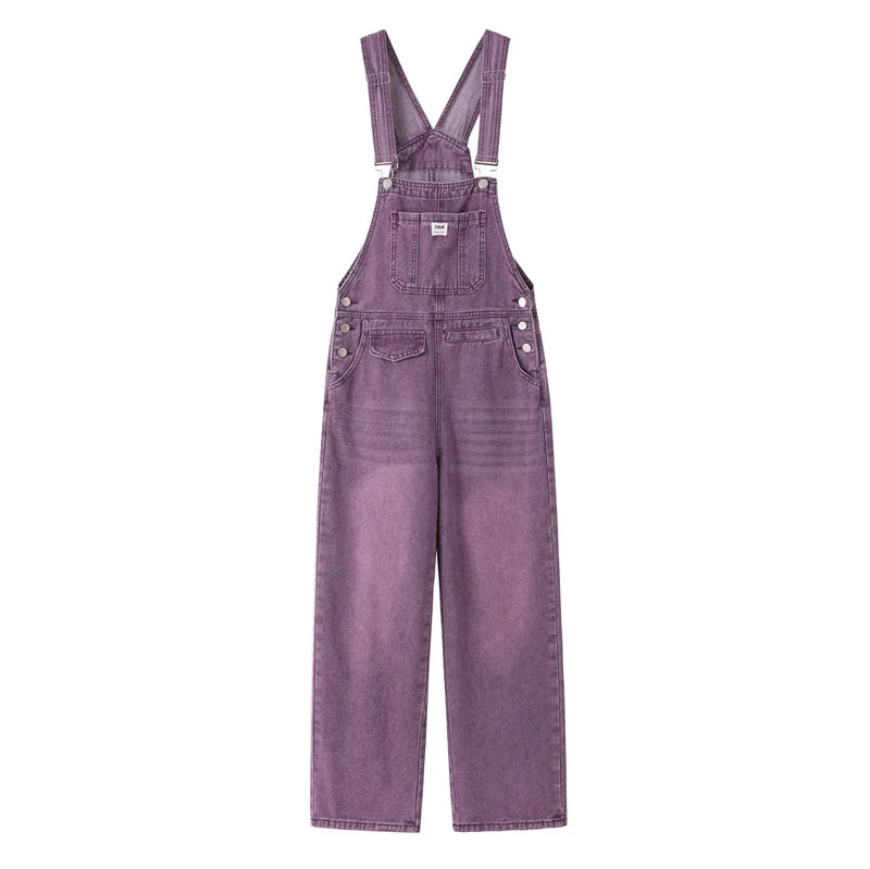 Salopette en Jean Violette Femme Vintage