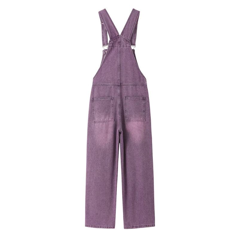 Salopette en Jean Violette Femme Vintage
