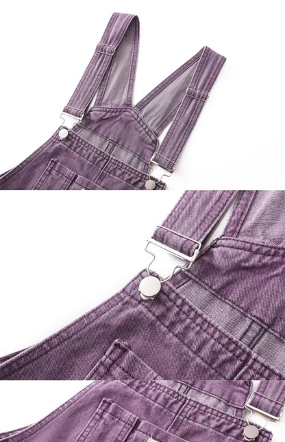 Salopette en Jean Violette Femme Vintage