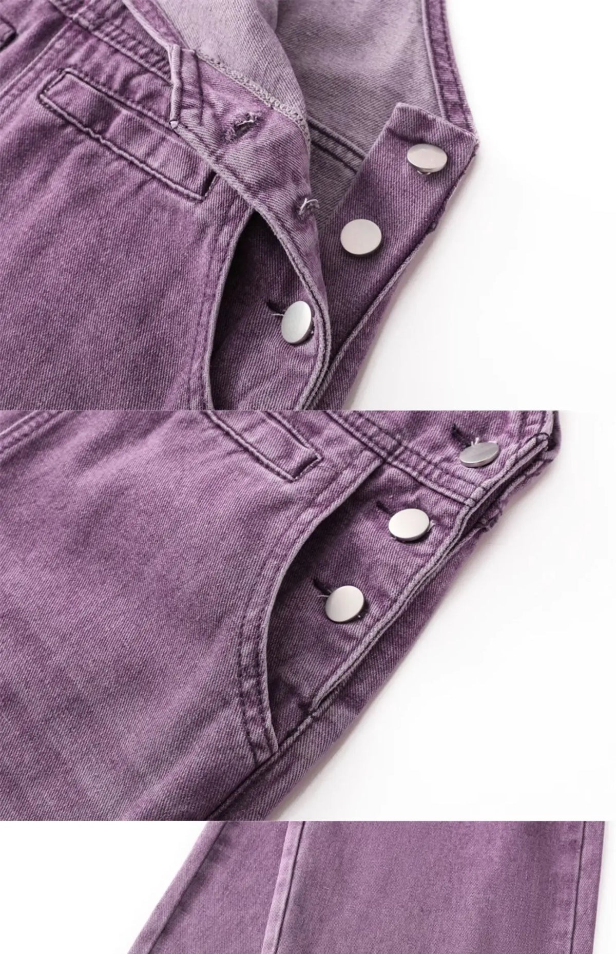 Salopette en Jean Violette Femme Vintage