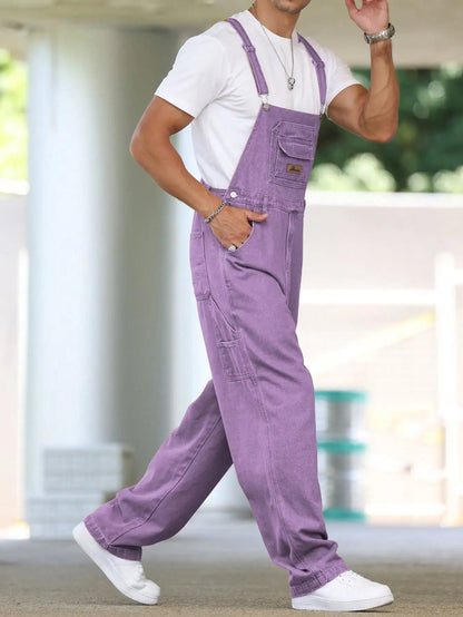 Salopette en Jean Violette Homme Toutes Saisons
