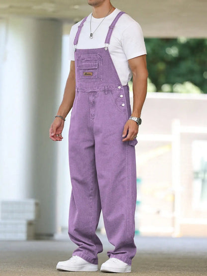 Salopette en Jean Violette Homme Toutes Saisons