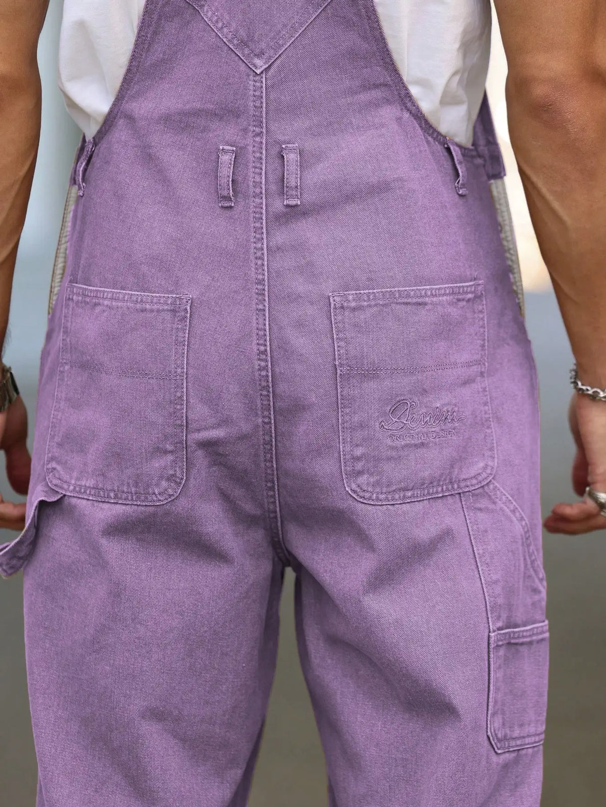 Salopette en Jean Violette Homme Toutes Saisons