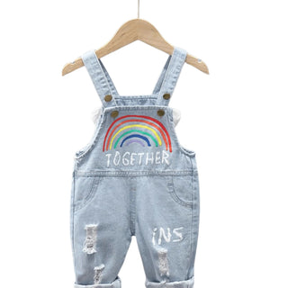 Salopette Enfant en Jean Arc - en - Ciel et Ailes d’Ange – Style et Confort pour Enfant - Salopette Mania