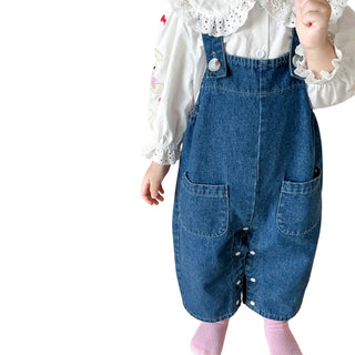 Salopette Enfant en Jean avec Oreilles de Lapin et Pompon - Look Adorable et Confortable - Salopette Mania