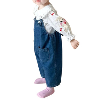 Salopette Enfant en Jean avec Oreilles de Lapin et Pompon - Look Adorable et Confortable - Salopette Mania