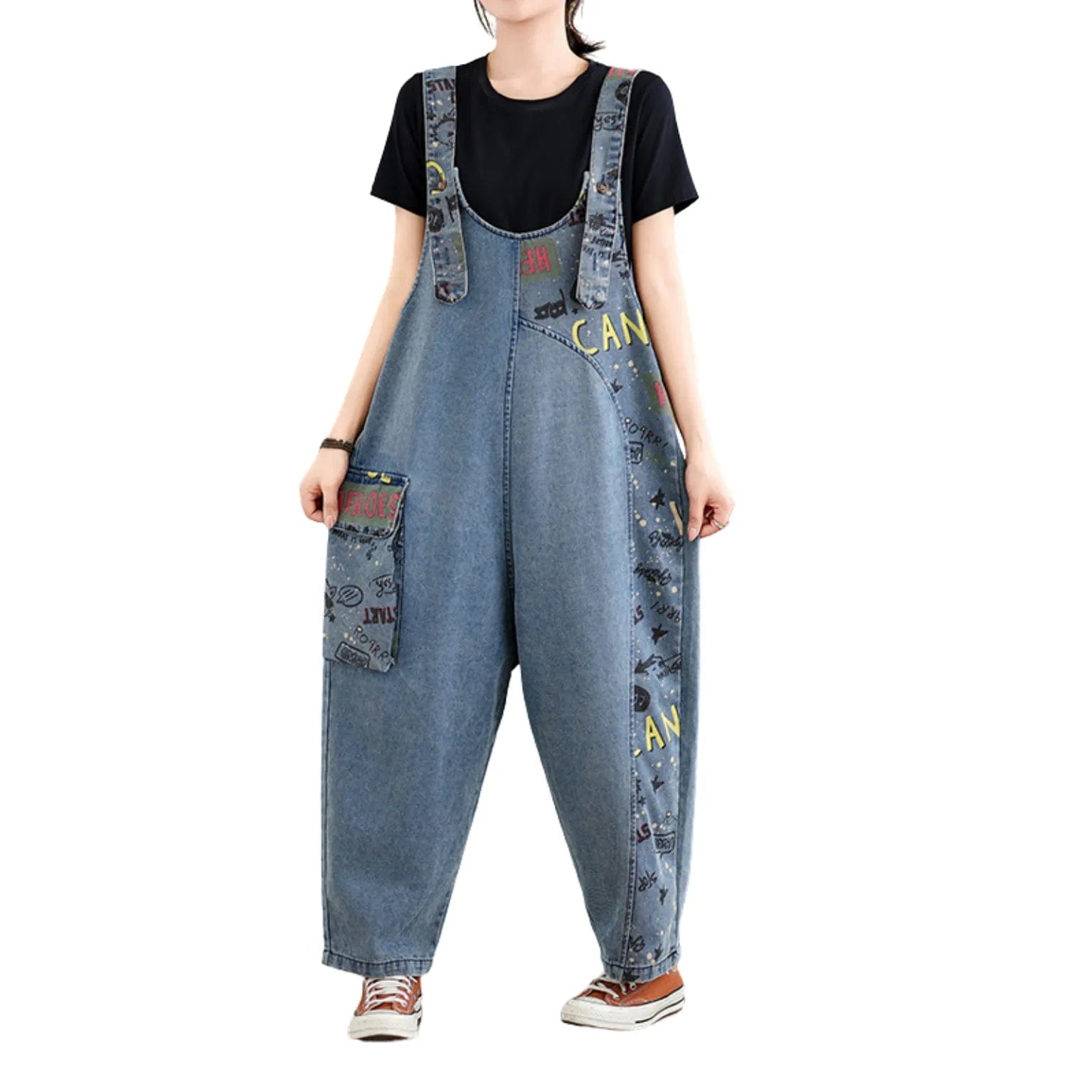 Salopette Femme en Jean Patchwork Fashion - Style Urbain Décontracté - Salopette Mania