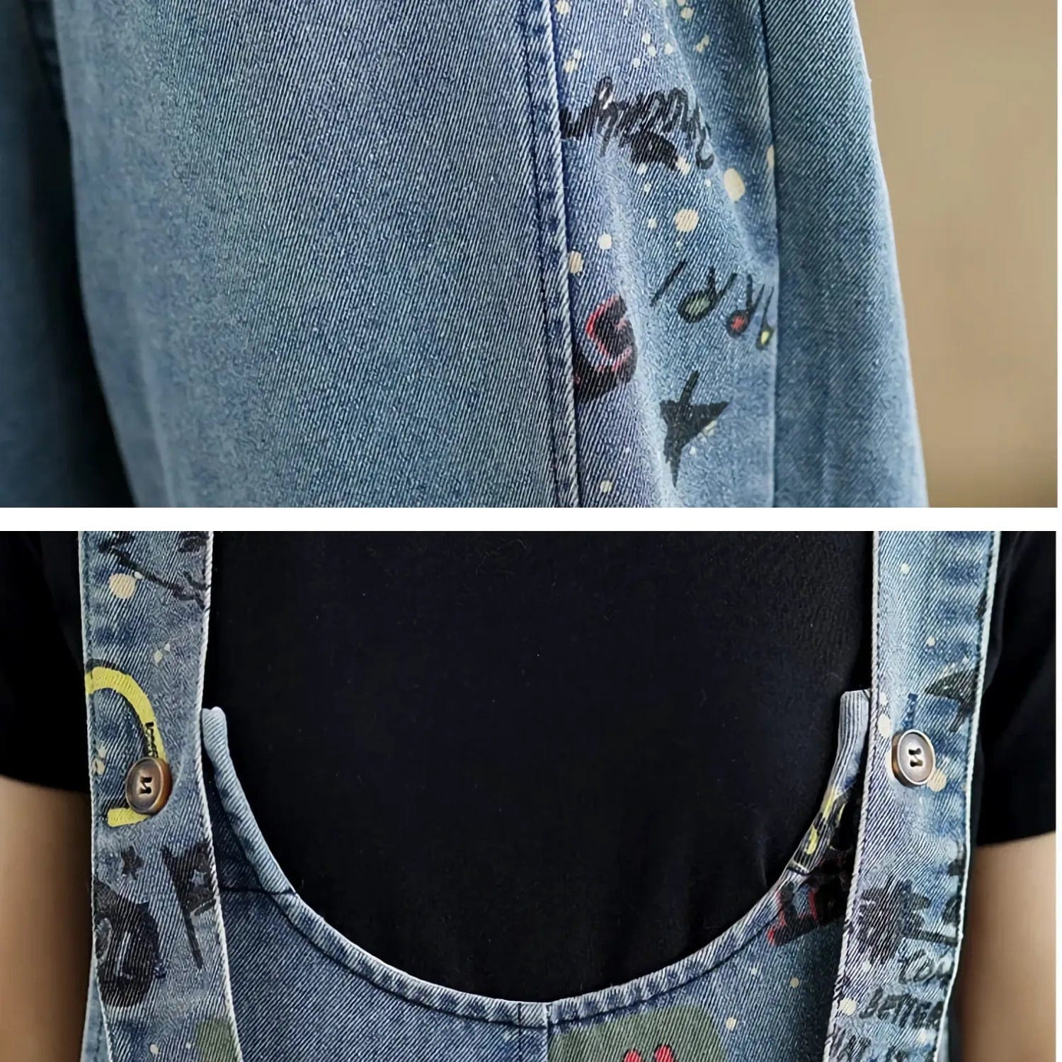 Salopette Femme en Jean Patchwork Fashion - Style Urbain Décontracté - Salopette Mania
