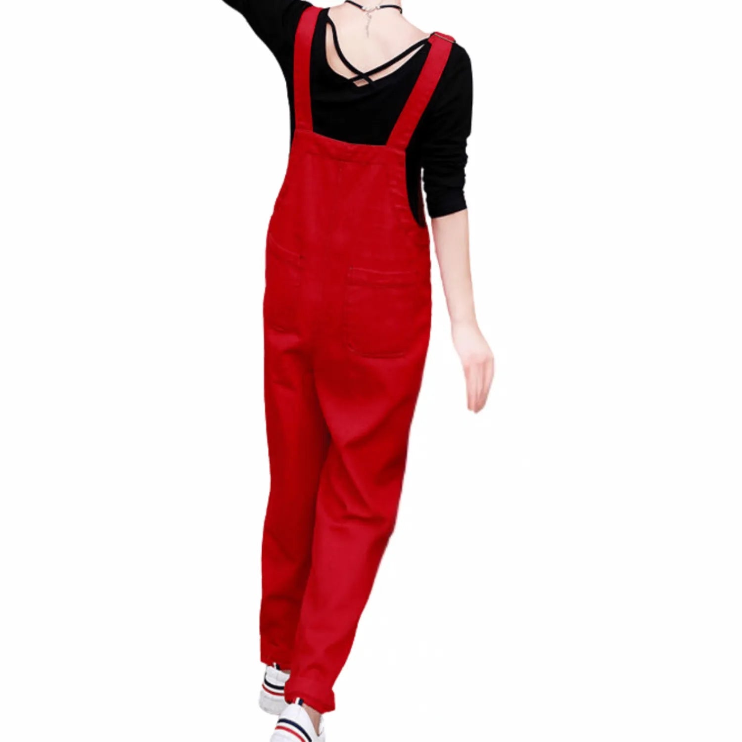 Salopette Femme Jean Rouge Vif – Audace et Confort - Salopette Mania