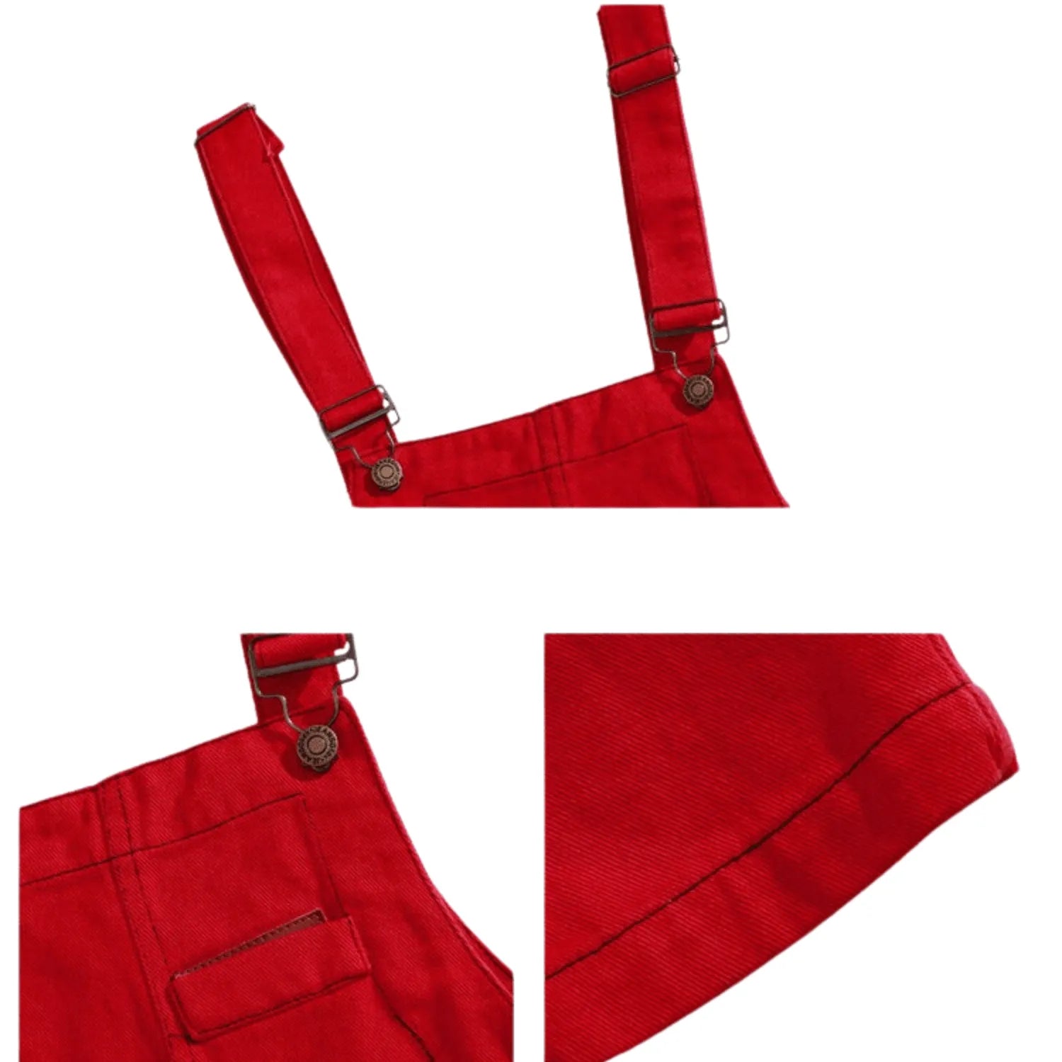 Salopette Femme Jean Rouge Vif – Audace et Confort - Salopette Mania