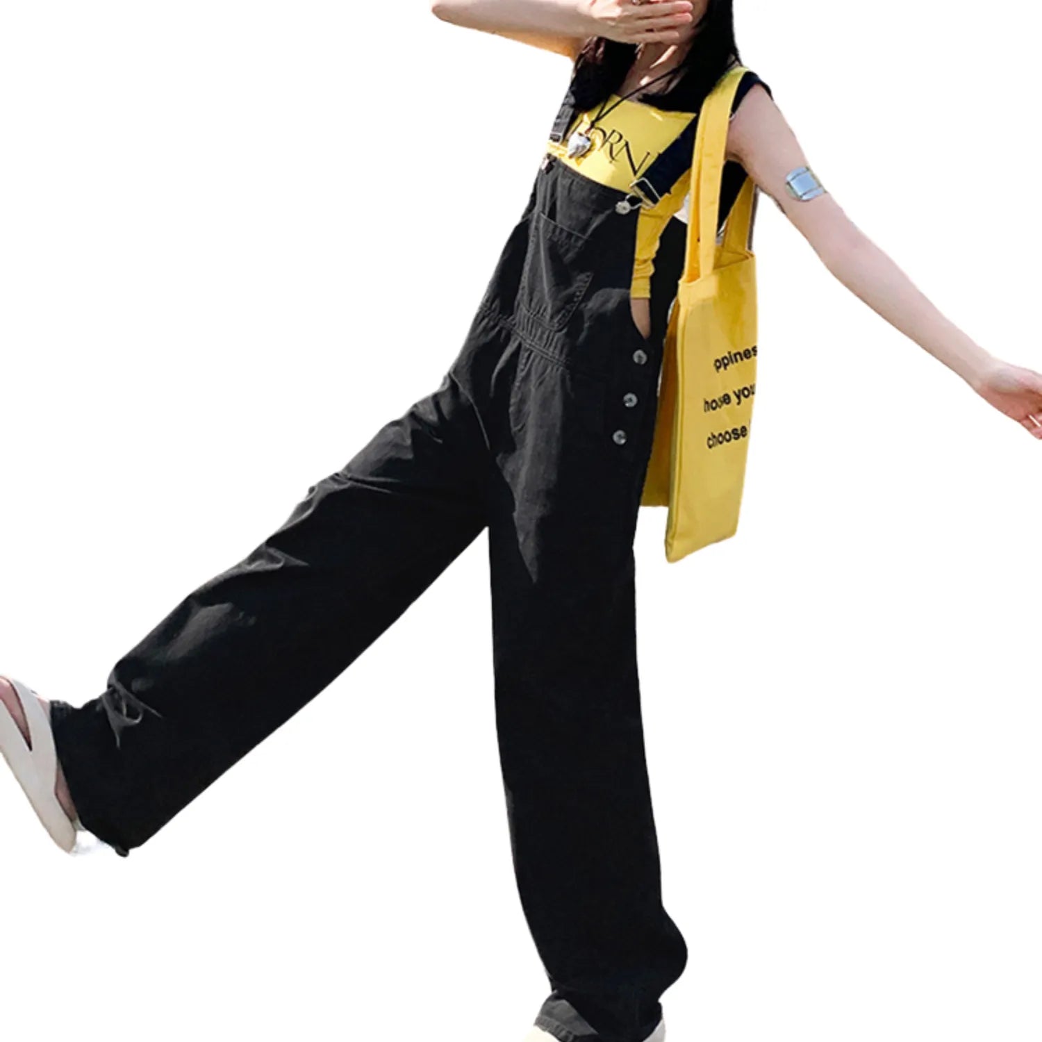 Salopette Femme Noire Décontractée - Style Streetwear Chic et Confortable - Salopette Mania