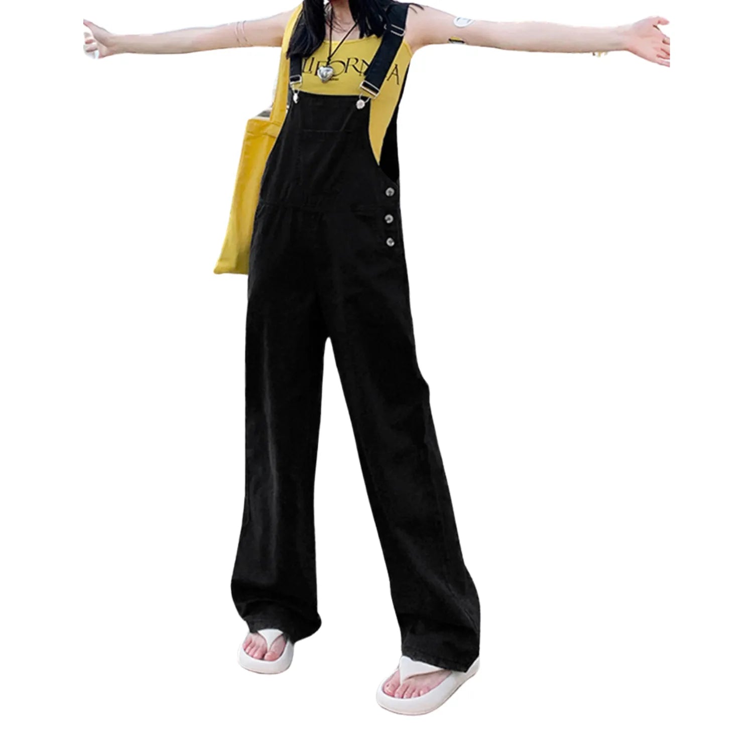 Salopette Femme Noire Décontractée - Style Streetwear Chic et Confortable - Salopette Mania