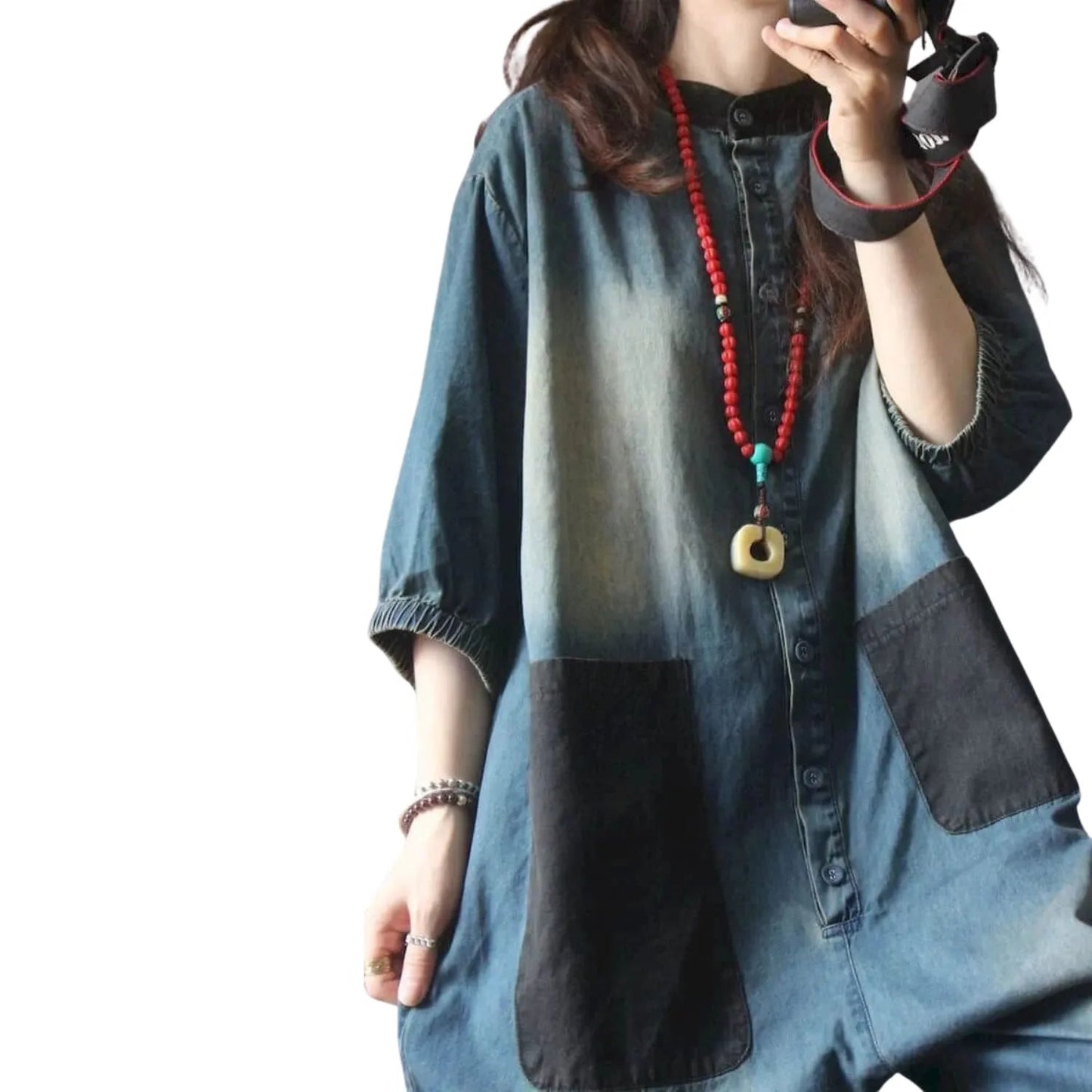 Salopette Femme Plus Size en Jean Vintage - Style Décontracté et Authentique - Salopette Mania