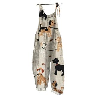 Salopette Femme Plus Size Imprimée Chien - Style Décontracté et Original - Salopette Mania