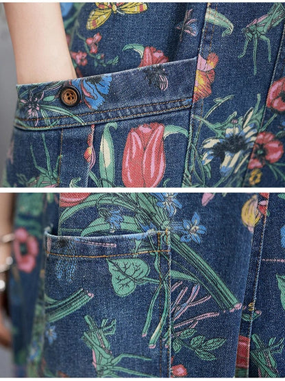Salopette Femme Plus Size Imprimée Florale - Style Printanier et Bohème - Salopette Mania