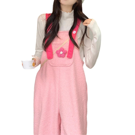 Salopette Femme Rose Douce avec Motif Floral | Style Confort et Élégance - Salopette Mania
