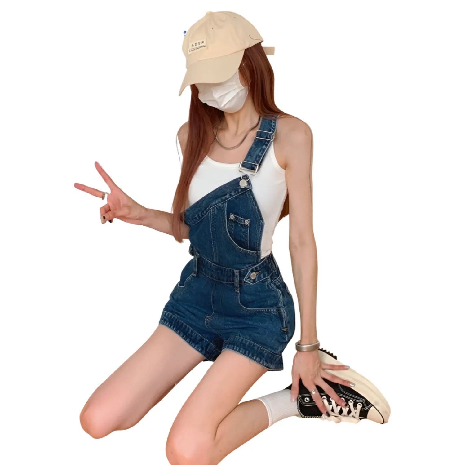 Salopette Femme Short en Jean Bretelle Unique – Casual et Élégante - Salopette Mania