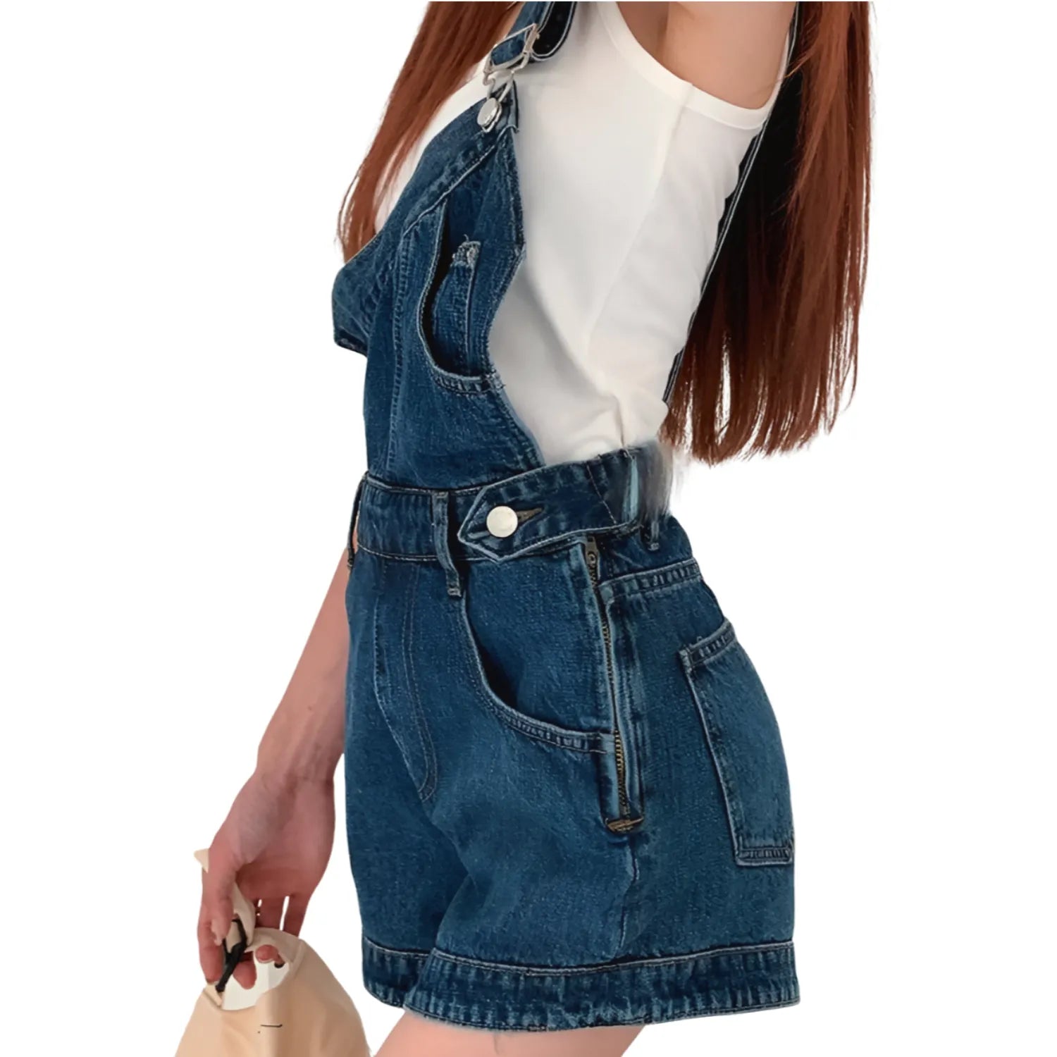 Salopette Femme Short en Jean Bretelle Unique – Casual et Élégante - Salopette Mania