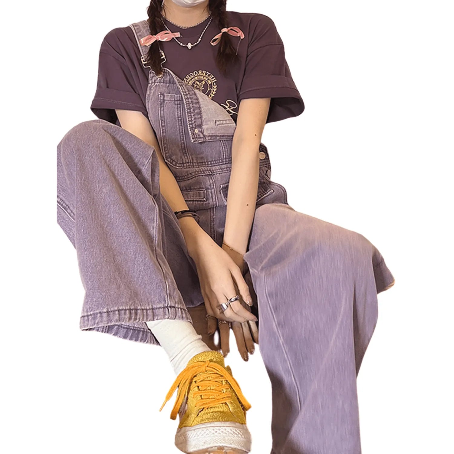 Salopette Jean Violette Femme - Style Urbain et Décontracté - Salopette Mania