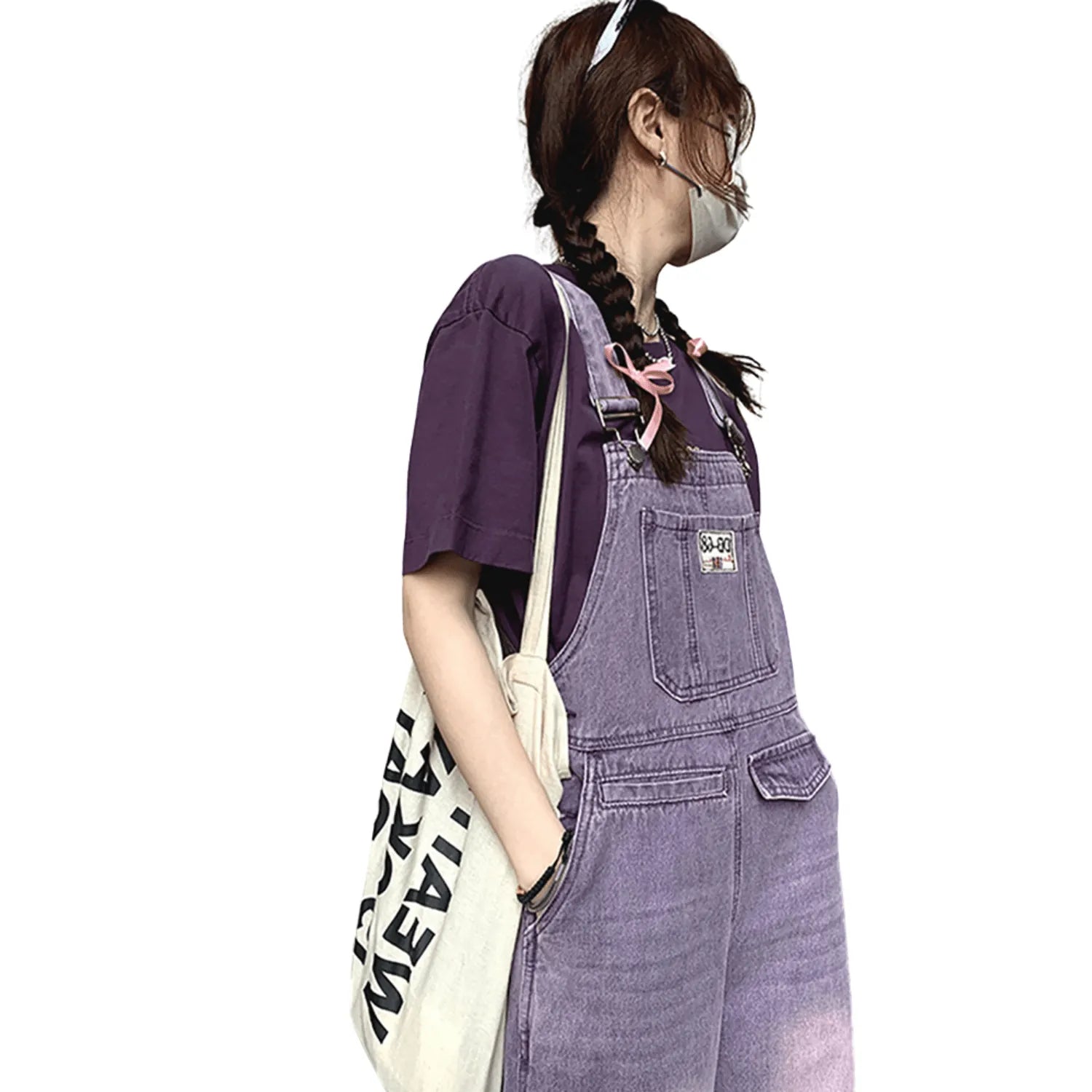 Salopette Jean Violette Femme - Style Urbain et Décontracté - Salopette Mania