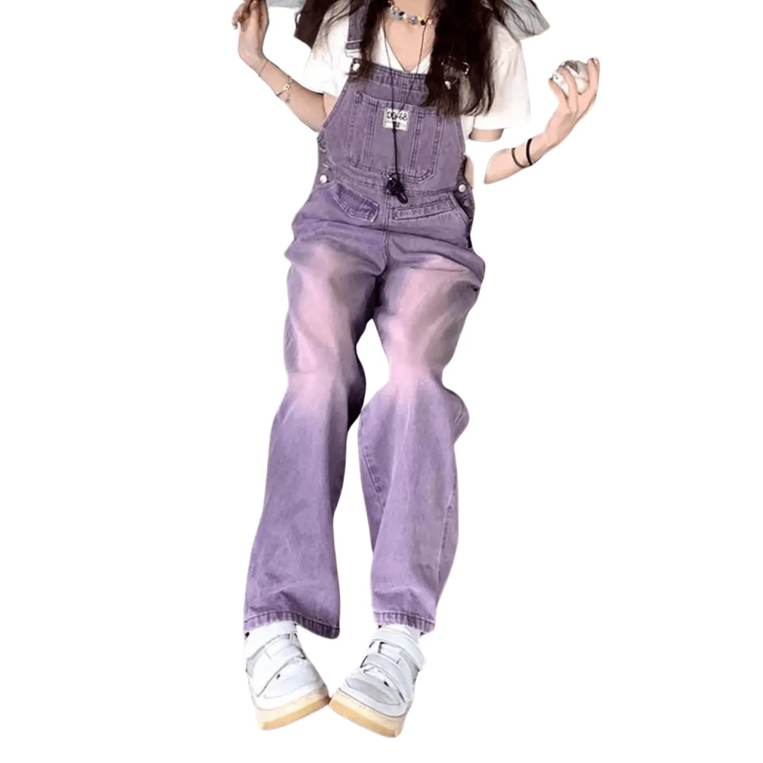 Salopette Jean Violette Femme - Style Urbain et Décontracté - Salopette Mania