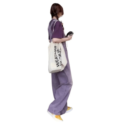 Salopette Jean Violette Femme - Style Urbain et Décontracté - Salopette Mania