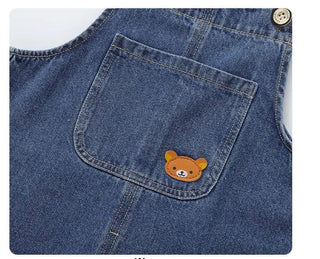 Salopette pour Enfant en Jean avec Poche Motif Ours - Confort et Style Amusant - Salopette Mania