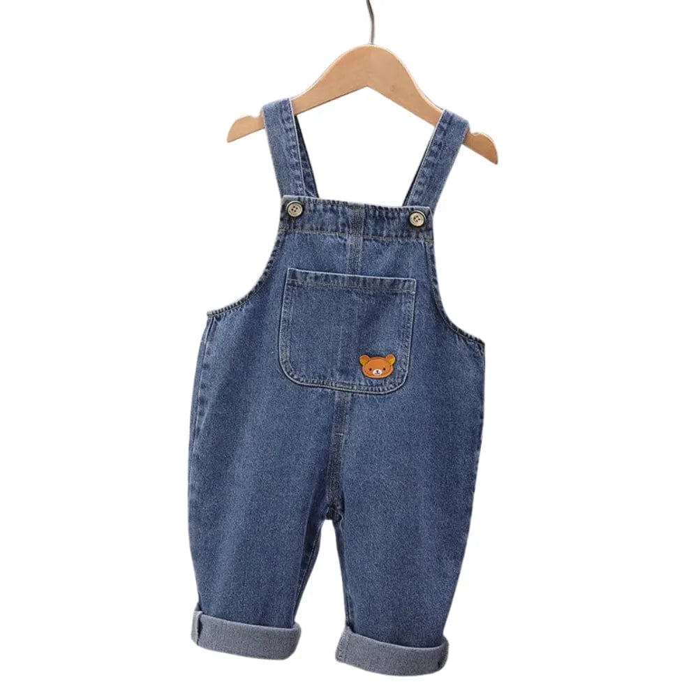 Salopette pour Enfant en Jean avec Poche Motif Ours - Confort et Style Amusant - Salopette Mania