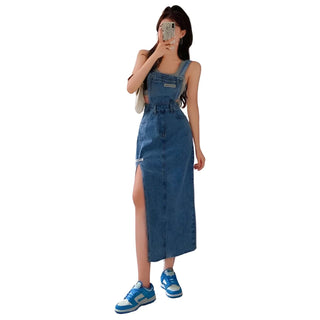 Salopette Robe en Jean Bleu pour Femme - Élégance Décontractée - Salopette Mania