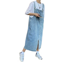 Salopette Robe Longue en Jean Décontractée pour Femme