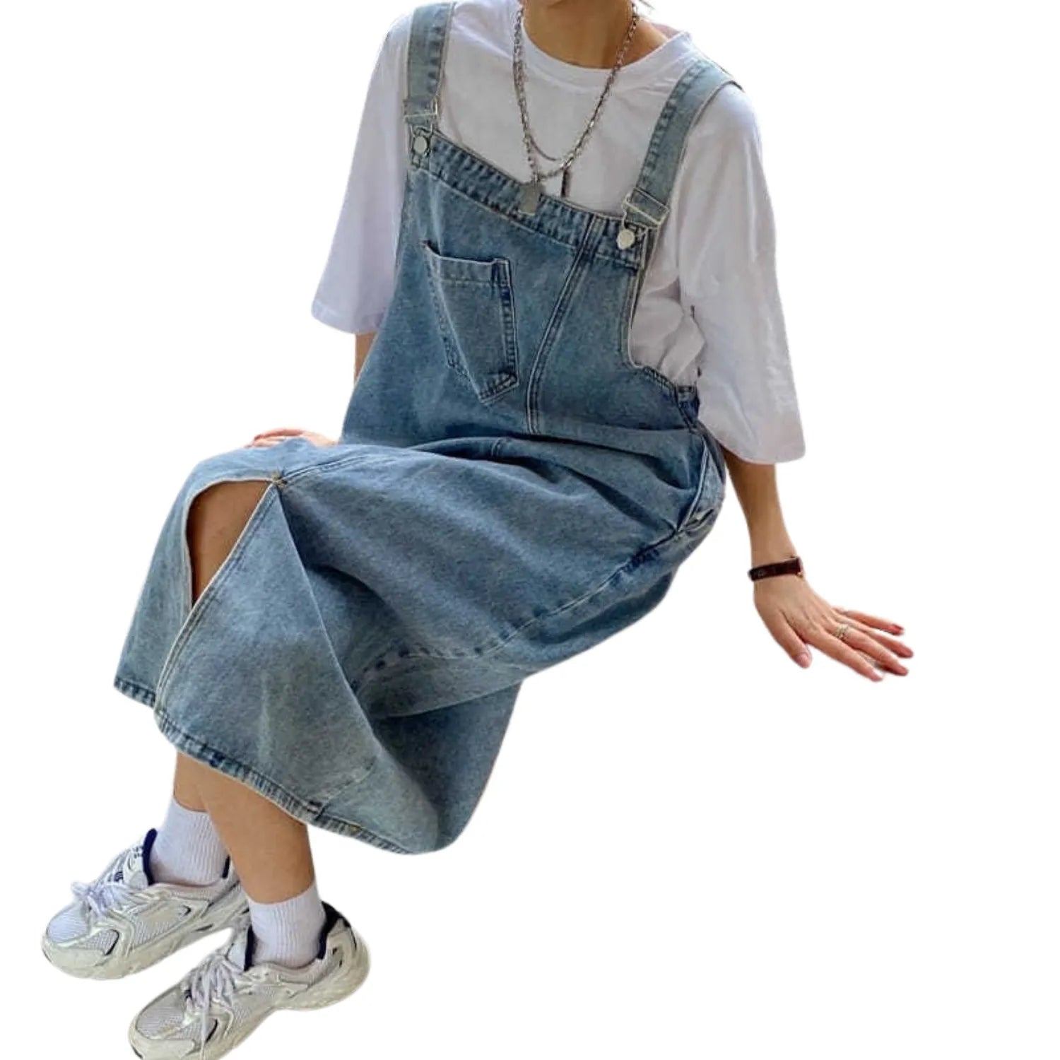 Salopette Robe Longue en Jean Décontractée pour Femme - Salopette Mania